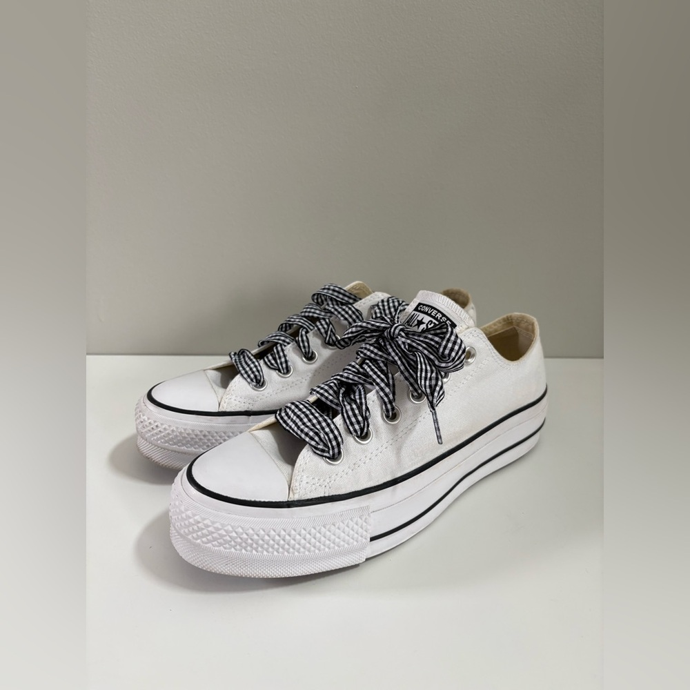 Converse Chuck Taylor All Star Lift OX Platform Sneakers with Gingham Laces